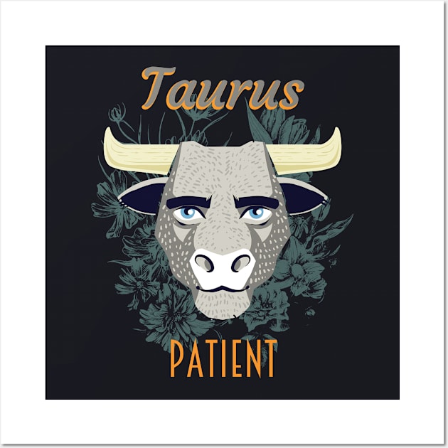 Taurus Taurus sign of the zodiac Wall Art by Foxxy Merch